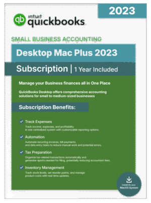 QuickBooks Desktop Mac Plus 2023 - 1 Year Subscription